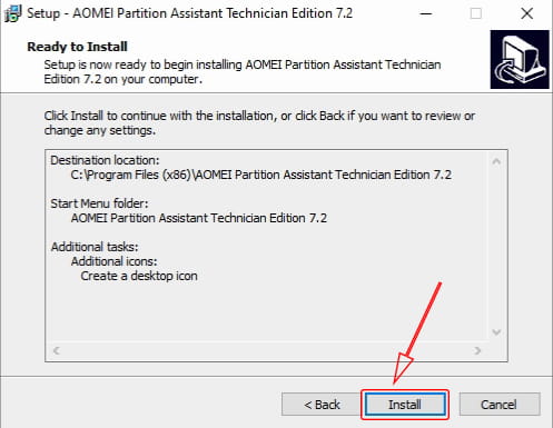Install AOMEI Partition Assistant Technician Edition