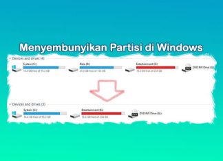 Cara menyembunyikan drive / partisi Hardisk di Laptop Windows 10 8 7