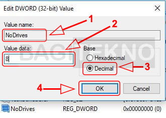 Cara menyembunyikan drive / partisi Hardisk di Windows melalui Regedit
