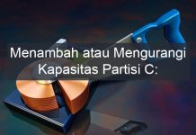 Cara menambah partisi C Windows 10
