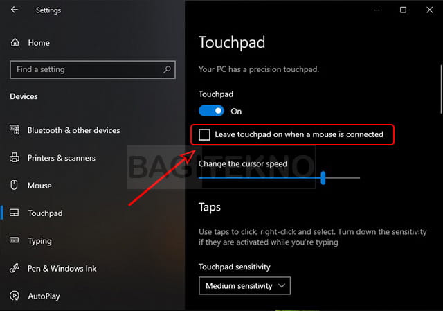 cara mematikan touchpad Laptop secara otomatis melalui Windows 10 Settings