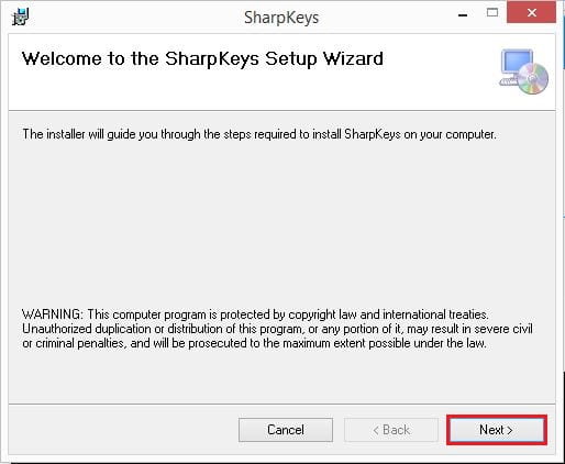 menginstall aplikasi SharpKeys