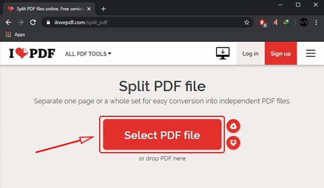 Menambahkan file pdf ke ilovepdf
