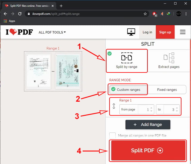 Memecah file pdf secara online