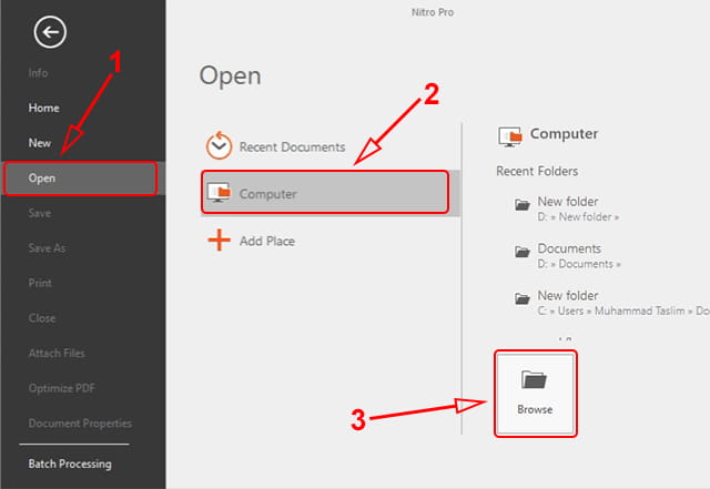 Menambahkan file pdf ke Nitro Pro