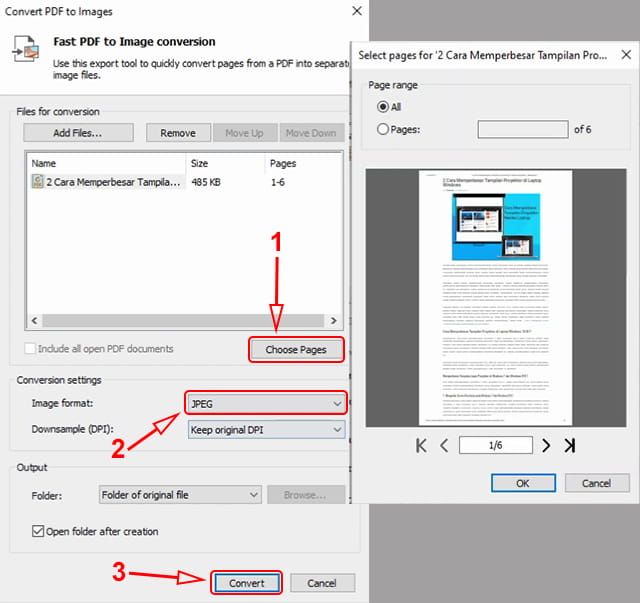 Merubah file pdf ke jpg menggunakan Nitro pro