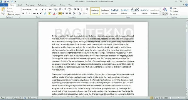 Penampakan Microsoft Word 2010