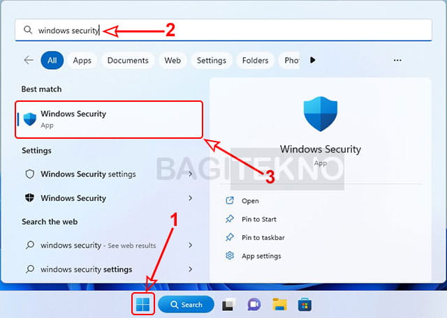 cara membuka Windows Security di Windows 11