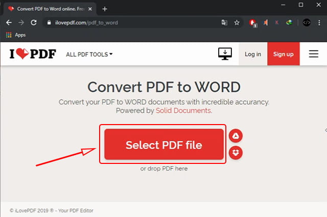 Upload pdf di konverter online