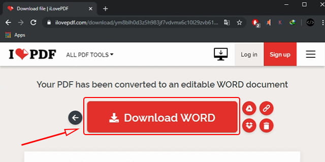 Download hasil konversi online pdf ke Word