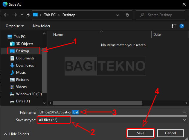 menyimpan file batch Office 2019
