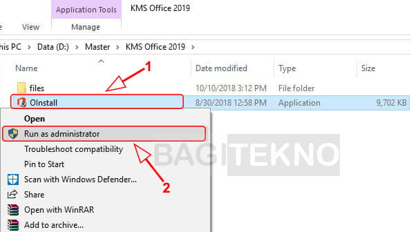 Jalankan file KMS Office 2019