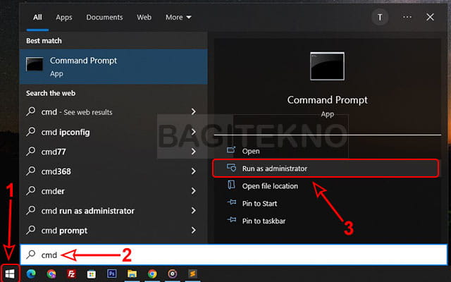cara membuka CMD sebagai administrator
