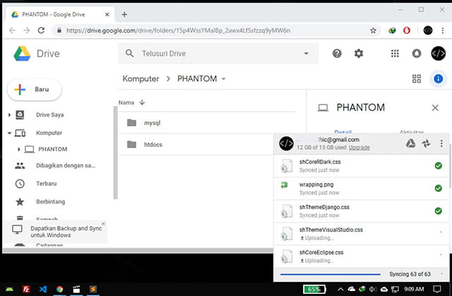 Cara sinkron google drive dengan laptop