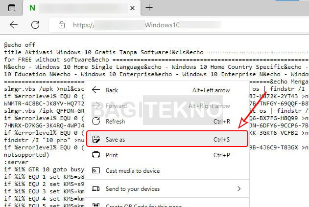 cara aktivasi Windows 10 menggunakan file batch
