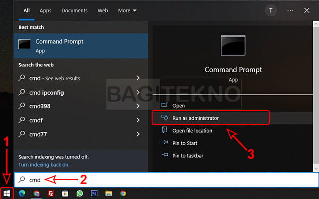 cara membuka cmd sebagai administrator untuk aktivasi Windows 10