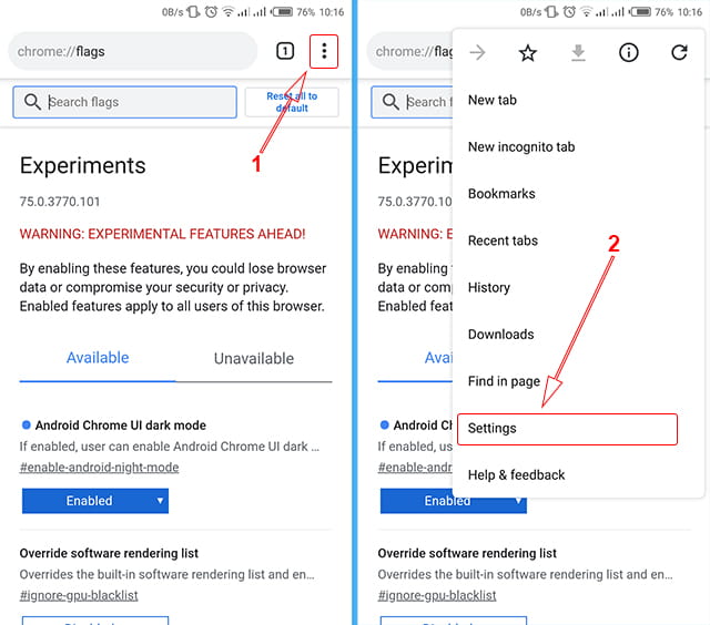 Cara setting untuk menggunakan mode gelap di Google Chrome Android