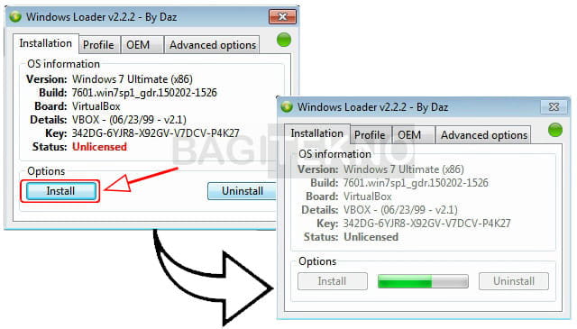 cara aktivasi Windows 7 gratis menggunakan Windows Loader