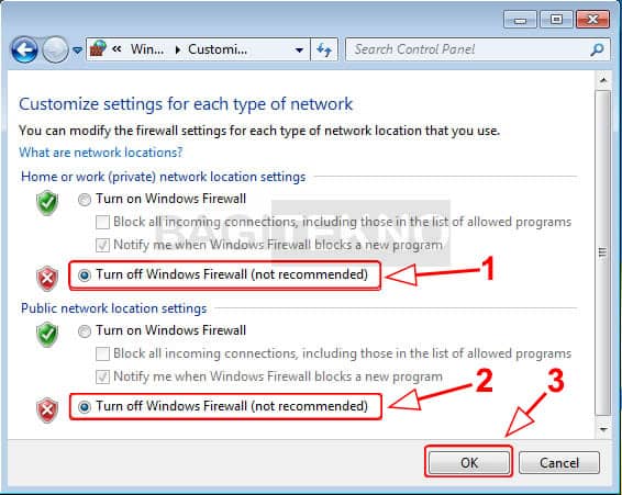 Mematikan Windows Firewall