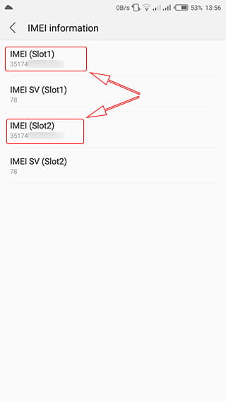 Kode IMEI Android bawaan