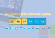 Cara mengganti MAC Address Laptop Windows 7/8/10