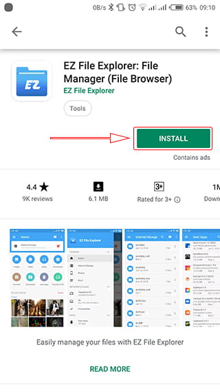 Cara install EZ File Explorer