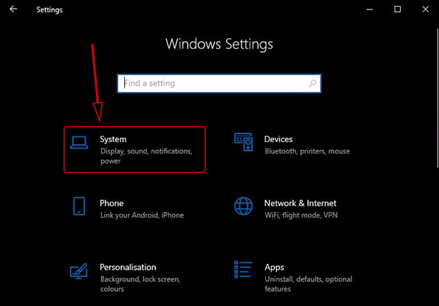 Windows 10 System Settings