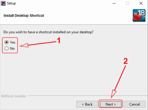 Intall Desktop shortcut Maple 18