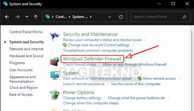 Pengaturan Windows Firewal