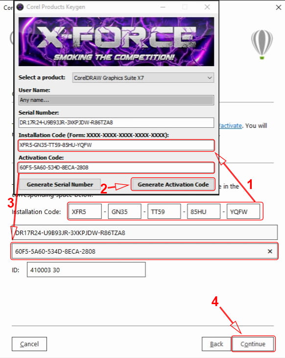 Aktivasi Corel Draw X7 menggunakan Keygen