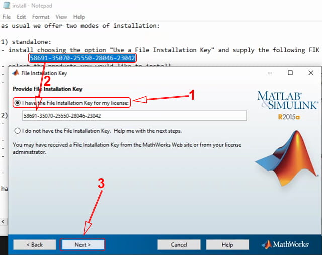 Serial number Matlab R2015a