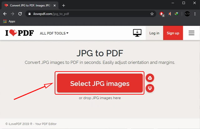 Upload gambar untuk diubah ke pdf