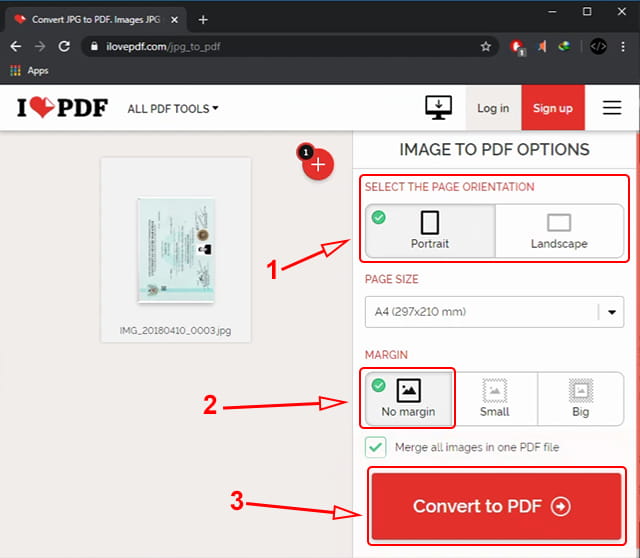 Konversi gambar ke pdf secara online