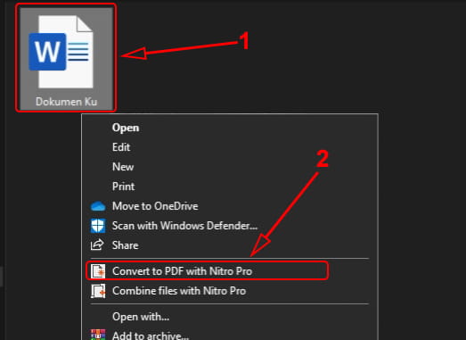 Mengubah Word menjadi pdf menggunakan Nitro Pro