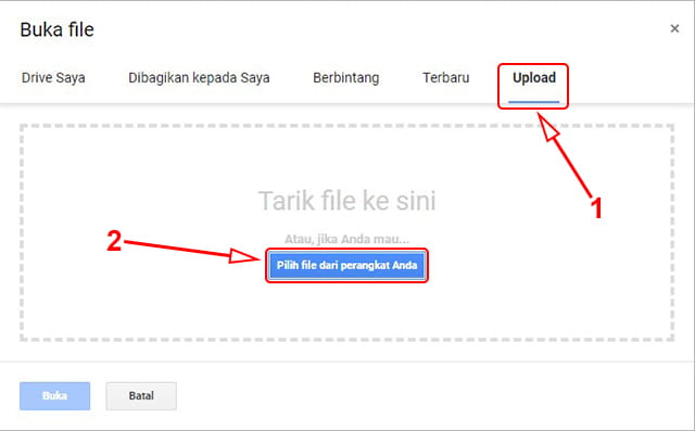 Upload file ke Google Docs