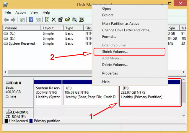 Cara membagi partisi tanpa software