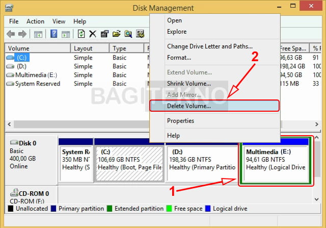 Cara menggabungkan partisi hardisk internal dan eksternal di windows