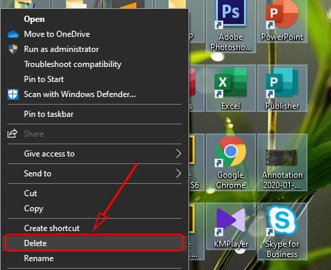 Cara menghapus icon di Desktop Windows