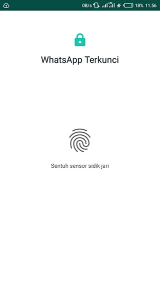 Menggunakan fingerprint lock di WhatsApp