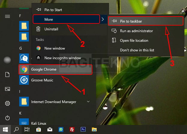 Cara menambahkan aplikasi ke taskbar di Windows 10