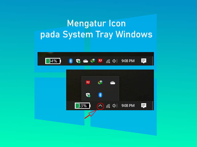 Cara mengatur icon yang tampil di sebelah kanan taskbar Windows