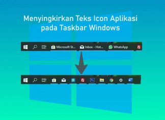 Cara menghilangkan teks atau label icon di taskbar Windows