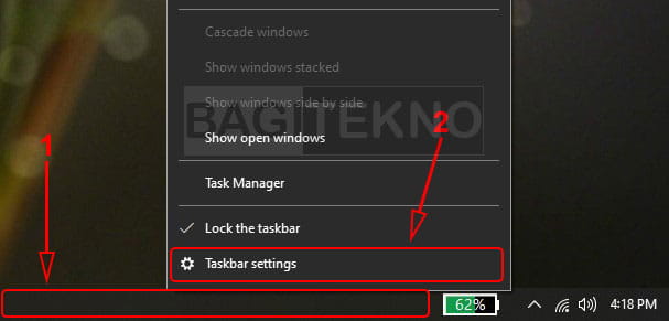Membuka settings Windows 10