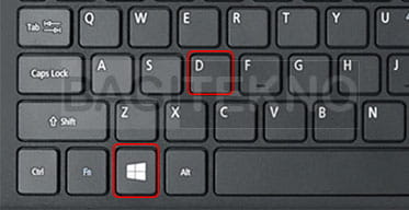 Cara menampilkan layar Desktop menggunakan shortcut Keyboard