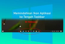 Cara membuat icon taskbar di tengah pada WIndows 10