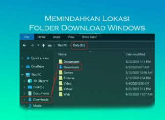 Cara memindahkan lokasi folder Download di Windows