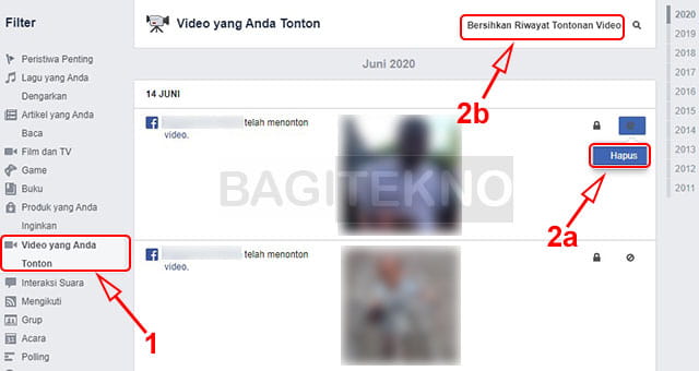 Cara membersihkan riwayat video di Watch Facebook
