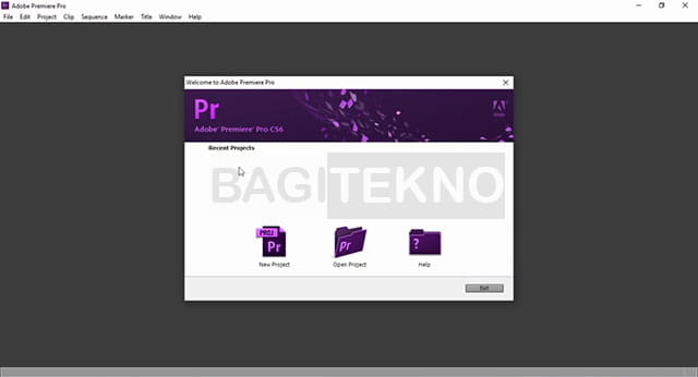 Membuka premire pro