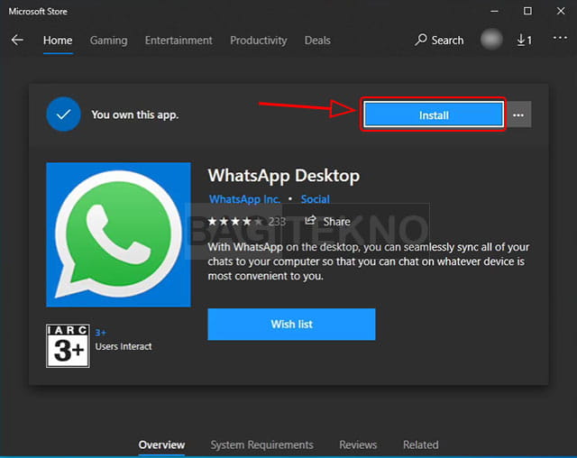Cara menginstall aplikasi WhatsApp di Windows 10