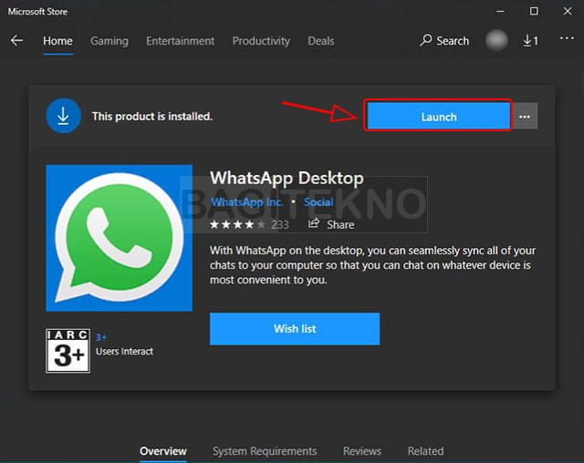 Menjalankan WhatsApp Desktop